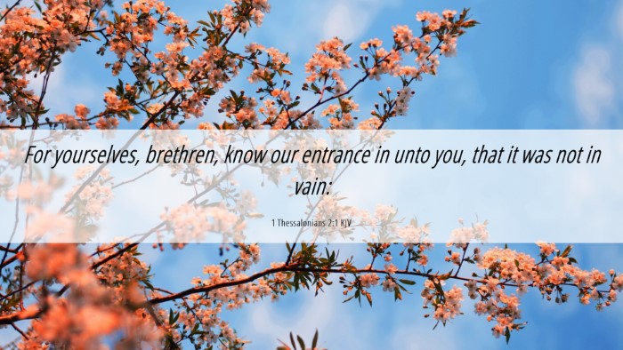 Picture 06 - 1 Thessalonians 2:1 KJV Desktop Wallpaper - For yourselves, brethren, know our entrance in - Desktop Bible Verse Wallpaper
