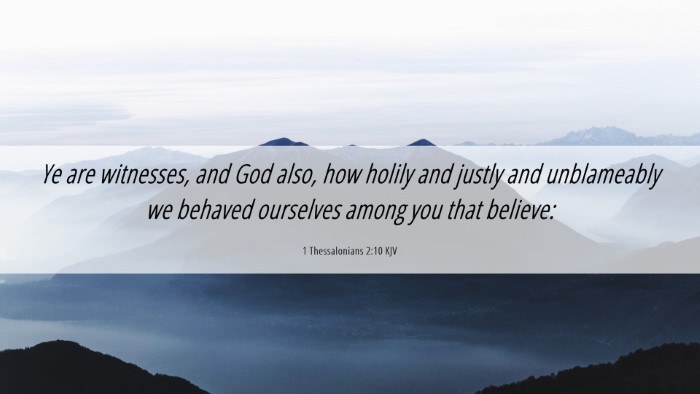 Picture 06 - 1 Thessalonians 2:10 KJV Desktop Wallpaper - Ye are witnesses, and God also, how holily and - Desktop Bible Verse Wallpaper