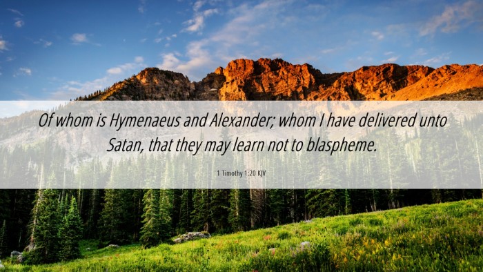 Picture 06 - 1 Timothy 1:20 KJV Desktop Wallpaper - Of whom is Hymenaeus and Alexander; whom I have - Desktop Bible Verse Wallpaper