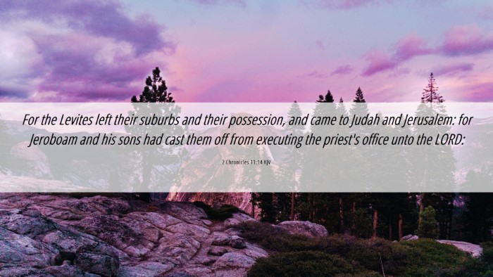 Picture 06 - 2 Chronicles 11:14 KJV Desktop Wallpaper - For the Levites left their suburbs and their - Desktop Bible Verse Wallpaper