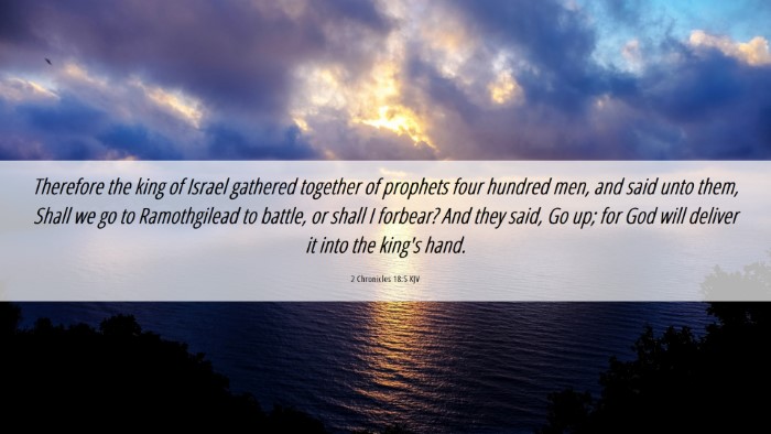 Picture 06 - 2 Chronicles 18:5 KJV Desktop Wallpaper - Therefore the king of Israel gathered together of - Desktop Bible Verse Wallpaper
