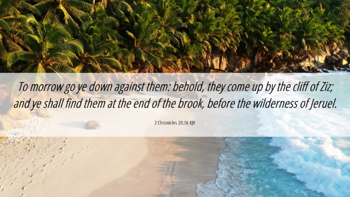 Picture 06 - 2 Chronicles 20:16 KJV Desktop Wallpaper - To morrow go ye down against them: behold, they - Desktop Bible Verse Wallpaper