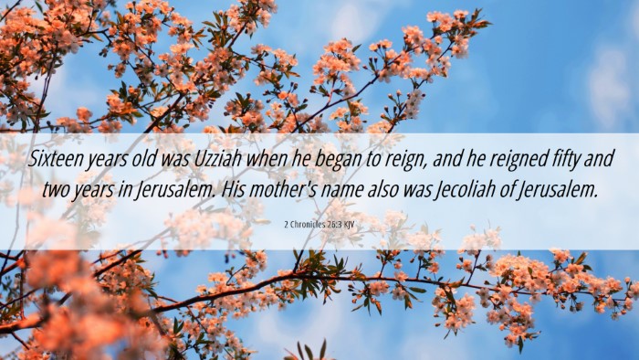 Picture 06 - 2 Chronicles 26:3 KJV Desktop Wallpaper - Sixteen years old was Uzziah when he began to - Desktop Bible Verse Wallpaper