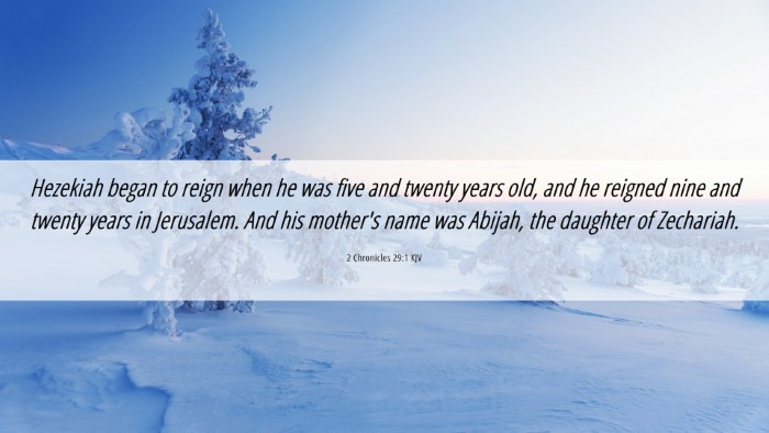 Picture 06 - 2 Chronicles 29:1 KJV Desktop Wallpaper - Hezekiah began to reign when he was five and - Desktop Bible Verse Wallpaper