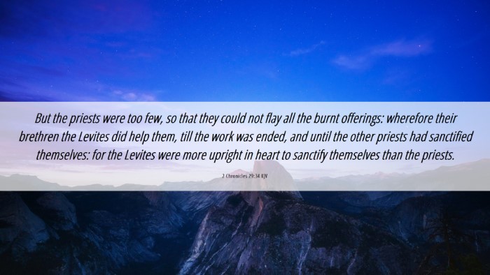 Picture 06 - 2 Chronicles 29:34 KJV Desktop Wallpaper - But the priests were too few, so that they could - Desktop Bible Verse Wallpaper
