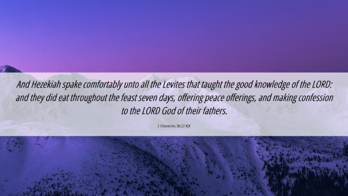 Picture 06 - 2 Chronicles 30:22 KJV Desktop Wallpaper - And Hezekiah spake comfortably unto all the - Desktop Bible Verse Wallpaper