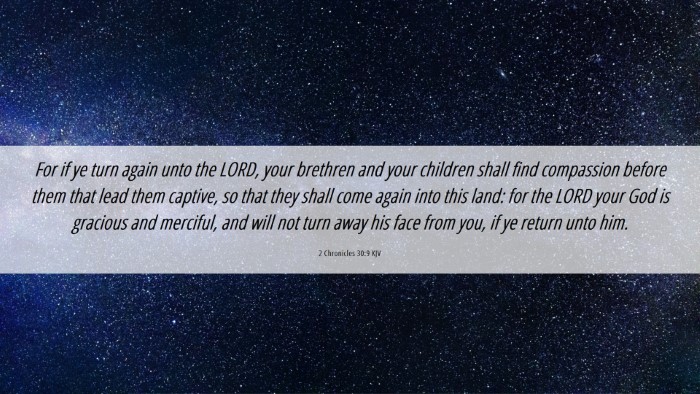 Picture 06 - 2 Chronicles 30:9 KJV Desktop Wallpaper - For if ye turn again unto the LORD, your brethren - Desktop Bible Verse Wallpaper