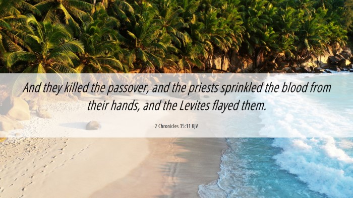 Picture 06 - 2 Chronicles 35:11 KJV Desktop Wallpaper - And they killed the passover, and the priests - Desktop Bible Verse Wallpaper