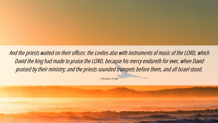 Picture 06 - 2 Chronicles 7:6 KJV Desktop Wallpaper - And the priests waited on their offices: the - Desktop Bible Verse Wallpaper