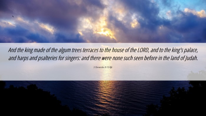 Picture 06 - 2 Chronicles 9:11 KJV Desktop Wallpaper - And the king made of the algum trees terraces to - Desktop Bible Verse Wallpaper