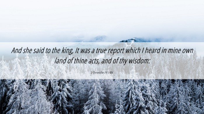 Picture 06 - 2 Chronicles 9:5 KJV Desktop Wallpaper - And she said to the king, It was a true report - Desktop Bible Verse Wallpaper