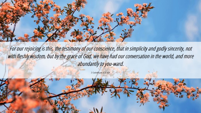 Picture 06 - 2 Corinthians 1:12 KJV Desktop Wallpaper - For our rejoicing is this, the testimony of our - Desktop Bible Verse Wallpaper