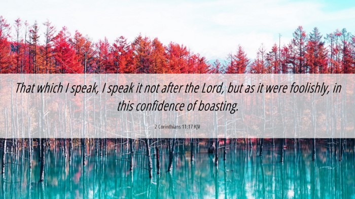 Picture 06 - 2 Corinthians 11:17 KJV Desktop Wallpaper - That which I speak, I speak it not after the - Desktop Bible Verse Wallpaper