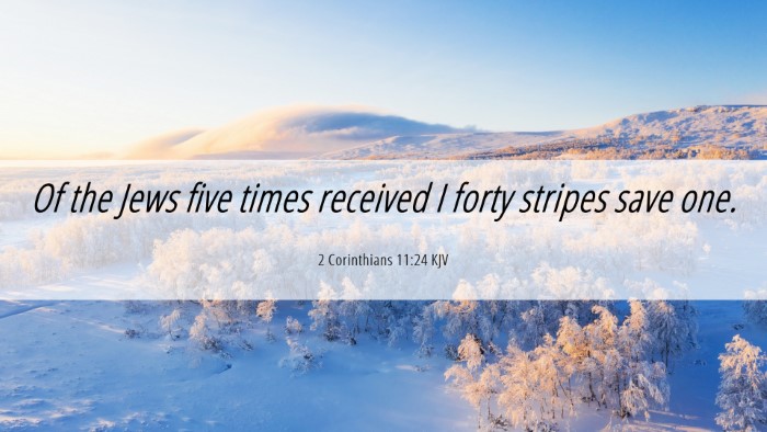 Picture 06 - 2 Corinthians 11:24 KJV Desktop Wallpaper - Of the Jews five times received I forty stripes - Desktop Bible Verse Wallpaper