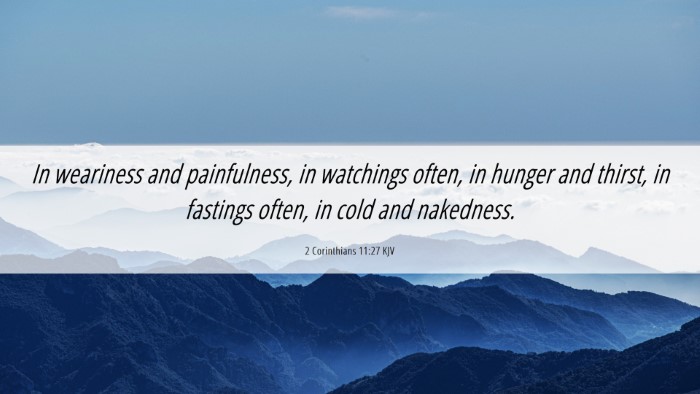 Picture 06 - 2 Corinthians 11:27 KJV Desktop Wallpaper - In weariness and painfulness, in watchings often, - Desktop Bible Verse Wallpaper