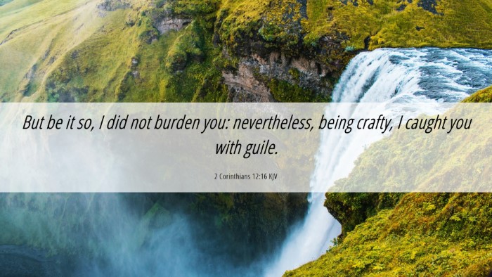 Picture 06 - 2 Corinthians 12:16 KJV Desktop Wallpaper - But be it so, I did not burden you: nevertheless, - Desktop Bible Verse Wallpaper