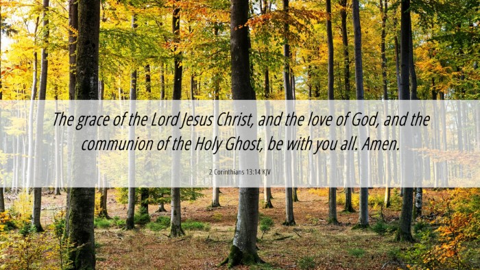 Picture 06 - 2 Corinthians 13:14 KJV Desktop Wallpaper - The grace of the Lord Jesus Christ, and the love - Desktop Bible Verse Wallpaper