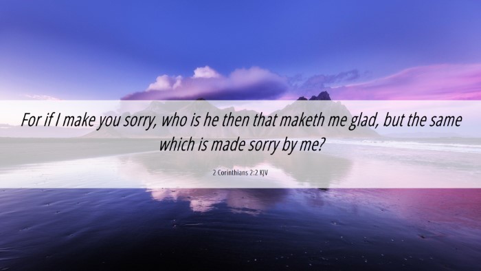 Picture 06 - 2 Corinthians 2:2 KJV Desktop Wallpaper - For if I make you sorry, who is he then that - Desktop Bible Verse Wallpaper