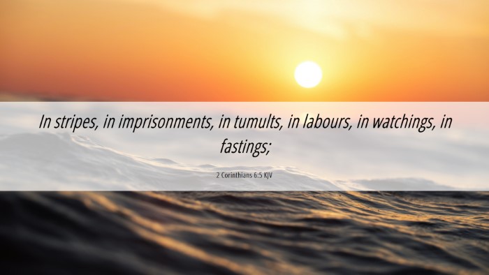 Picture 06 - 2 Corinthians 6:5 KJV Desktop Wallpaper - In stripes, in imprisonments, in tumults, in - Desktop Bible Verse Wallpaper