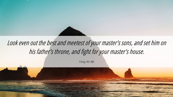 Picture 06 - 2 Kings 10:3 KJV Desktop Wallpaper - Look even out the best and meetest of your - Desktop Bible Verse Wallpaper