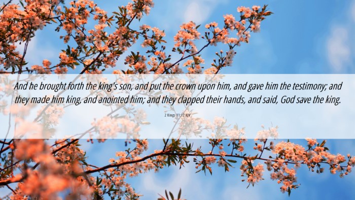 Picture 06 - 2 Kings 11:12 KJV Desktop Wallpaper - And he brought forth the king's son, and put the - Desktop Bible Verse Wallpaper