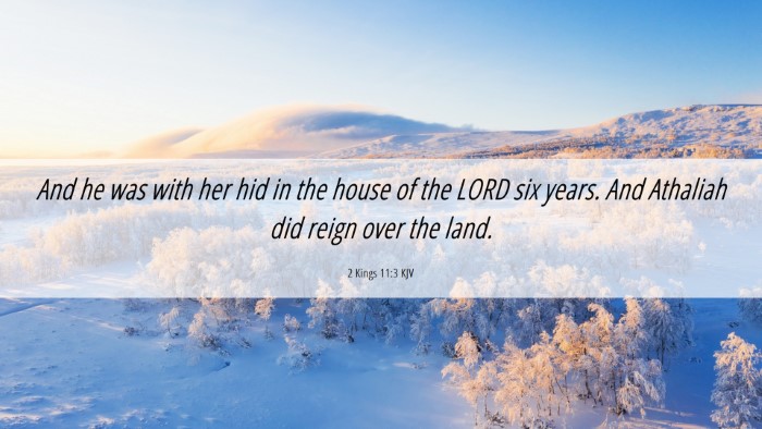 Picture 06 - 2 Kings 11:3 KJV Desktop Wallpaper - And he was with her hid in the house of the LORD - Desktop Bible Verse Wallpaper