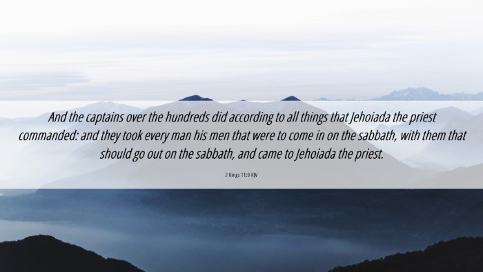 Picture 06 - 2 Kings 11:9 KJV Desktop Wallpaper - And the captains over the hundreds did according - Desktop Bible Verse Wallpaper