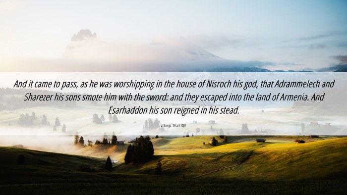 Picture 06 - 2 Kings 19:37 KJV Desktop Wallpaper - And it came to pass, as he was worshipping in the - Desktop Bible Verse Wallpaper