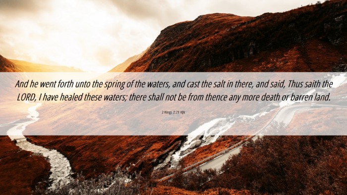 Picture 06 - 2 Kings 2:21 KJV Desktop Wallpaper - And he went forth unto the spring of the waters, - Desktop Bible Verse Wallpaper