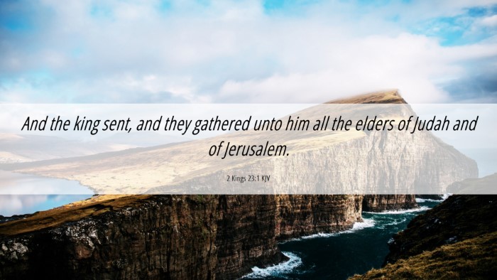 Picture 06 - 2 Kings 23:1 KJV Desktop Wallpaper - And the king sent, and they gathered unto him all - Desktop Bible Verse Wallpaper