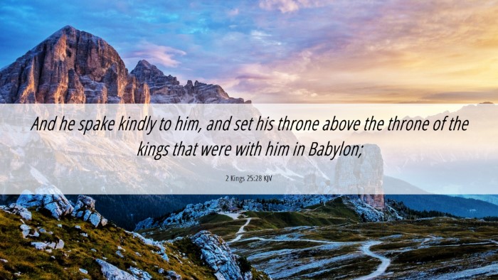 Picture 06 - 2 Kings 25:28 KJV Desktop Wallpaper - And he spake kindly to him, and set his throne - Desktop Bible Verse Wallpaper