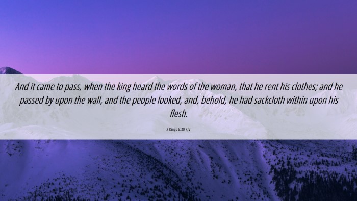Picture 06 - 2 Kings 6:30 KJV Desktop Wallpaper - And it came to pass, when the king heard the - Desktop Bible Verse Wallpaper