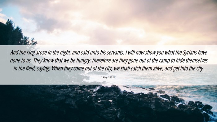Picture 06 - 2 Kings 7:12 KJV Desktop Wallpaper - And the king arose in the night, and said unto - Desktop Bible Verse Wallpaper