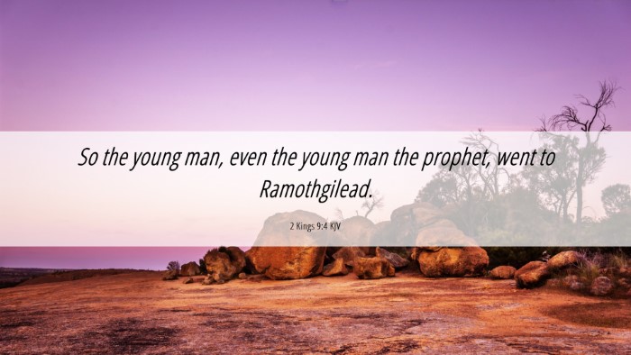 Picture 06 - 2 Kings 9:4 KJV Desktop Wallpaper - So the young man, even the young man the prophet, - Desktop Bible Verse Wallpaper