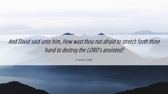 Picture 06 - 2 Samuel 1:14 KJV Desktop Wallpaper - And David said unto him, How wast thou not afraid - Desktop Bible Verse Wallpaper
