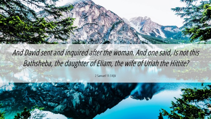 Picture 06 - 2 Samuel 11:3 KJV Desktop Wallpaper - And David sent and inquired after the woman. And - Desktop Bible Verse Wallpaper
