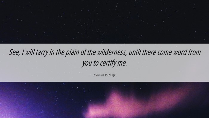 Picture 06 - 2 Samuel 15:28 KJV Desktop Wallpaper - See, I will tarry in the plain of the wilderness, - Desktop Bible Verse Wallpaper