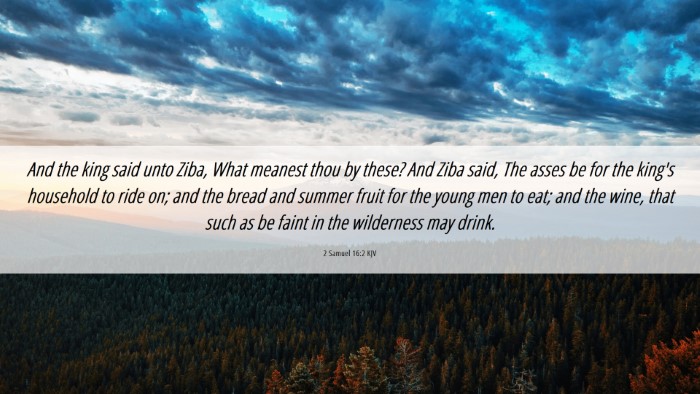 Picture 06 - 2 Samuel 16:2 KJV Desktop Wallpaper - And the king said unto Ziba, What meanest thou by - Desktop Bible Verse Wallpaper