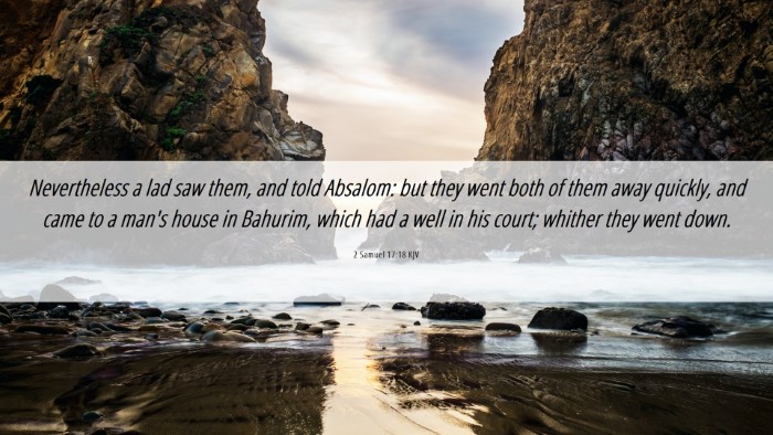Picture 06 - 2 Samuel 17:18 KJV Desktop Wallpaper - Nevertheless a lad saw them, and told Absalom: - Desktop Bible Verse Wallpaper