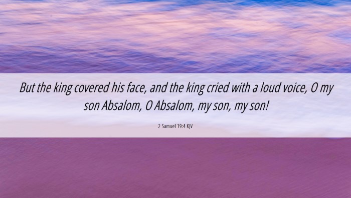 Picture 06 - 2 Samuel 19:4 KJV Desktop Wallpaper - But the king covered his face, and the king cried - Desktop Bible Verse Wallpaper