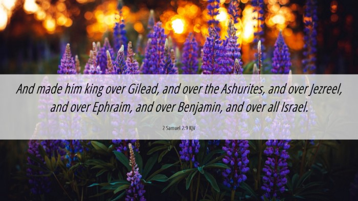 Picture 06 - 2 Samuel 2:9 KJV Desktop Wallpaper - And made him king over Gilead, and over the - Desktop Bible Verse Wallpaper