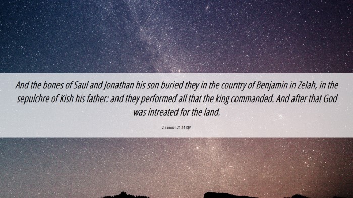 Picture 06 - 2 Samuel 21:14 KJV Desktop Wallpaper - And the bones of Saul and Jonathan his son buried - Desktop Bible Verse Wallpaper