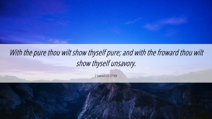 Picture 06 - 2 Samuel 22:27 KJV Desktop Wallpaper - With the pure thou wilt show thyself pure; and - Desktop Bible Verse Wallpaper