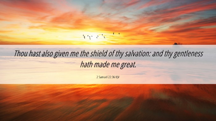 Picture 06 - 2 Samuel 22:36 KJV Desktop Wallpaper - Thou hast also given me the shield of thy - Desktop Bible Verse Wallpaper