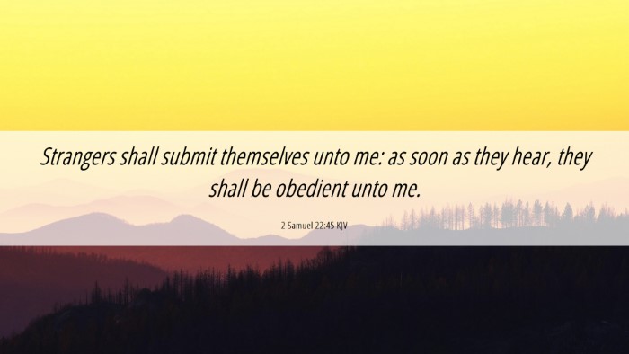 Picture 06 - 2 Samuel 22:45 KJV Desktop Wallpaper - Strangers shall submit themselves unto me: as - Desktop Bible Verse Wallpaper