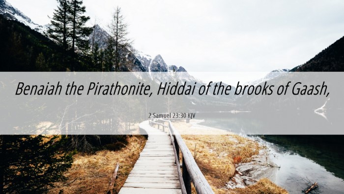 Picture 06 - 2 Samuel 23:30 KJV Desktop Wallpaper - Benaiah the Pirathonite, Hiddai of the brooks of - Desktop Bible Verse Wallpaper