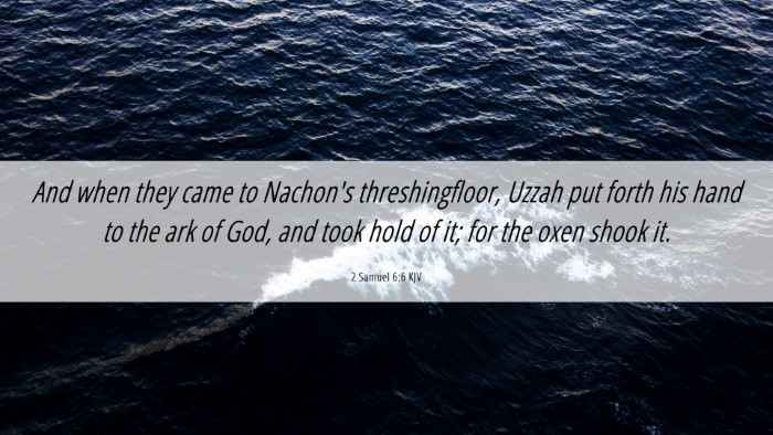 Picture 06 - 2 Samuel 6:6 KJV Desktop Wallpaper - And when they came to Nachon's threshingfloor, - Desktop Bible Verse Wallpaper