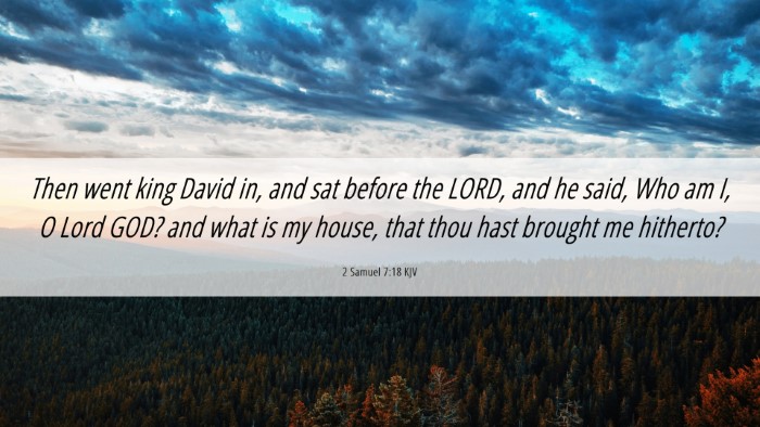 Picture 06 - 2 Samuel 7:18 KJV Desktop Wallpaper - Then went king David in, and sat before the LORD, - Desktop Bible Verse Wallpaper