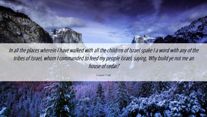 Picture 06 - 2 Samuel 7:7 KJV Desktop Wallpaper - In all the places wherein I have walked with all - Desktop Bible Verse Wallpaper