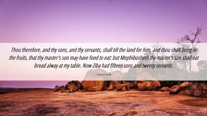 Picture 06 - 2 Samuel 9:10 KJV Desktop Wallpaper - Thou therefore, and thy sons, and thy servants, - Desktop Bible Verse Wallpaper